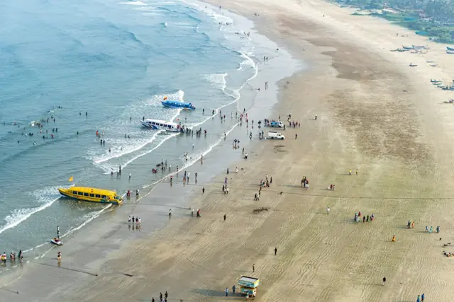 Goa beach with boats